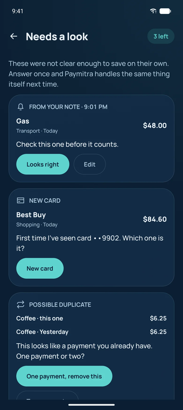 Needs a look list asking about a new card and a possible duplicate